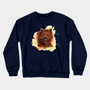 Grizzly Bear Watercolor Crewneck Sweatshirt